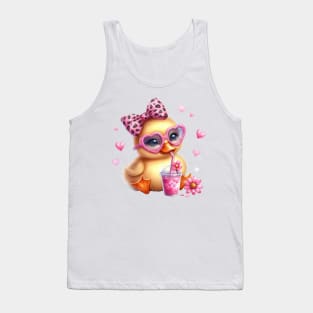 Valentine Duck Drinking Ice Cream Tank Top